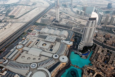 View from Burj Khalifa over Dubai Mall