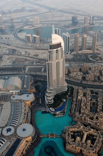 View from Burj Khalifa over a skyscraper