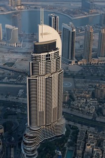 View from Burj Khalifa over a skyscraper