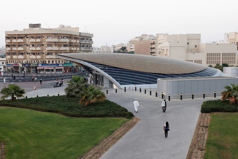Metro station with futuristic design
