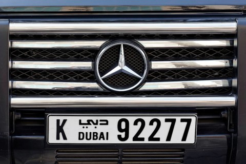 Mercedes with a Dubai number plate