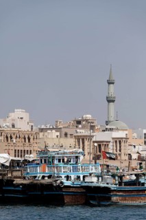 Arab dhows or daus on Dubai Creek