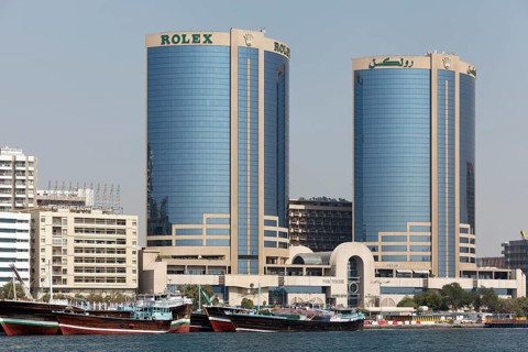 Twin Towers or Rolex Tower on Dubai Creek