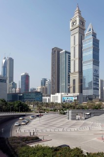 Skyscrapers built in differing architectural styles