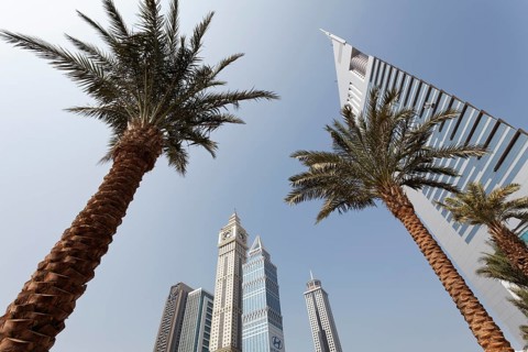 Skyscrapers built in differing architectural styles