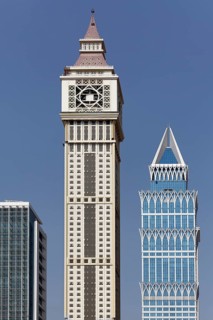 Skyscrapers built in differing architectural styles
