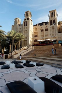 Staircase and building with wind towers