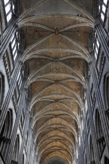 Nave of the gothic Cathedral of Rouen