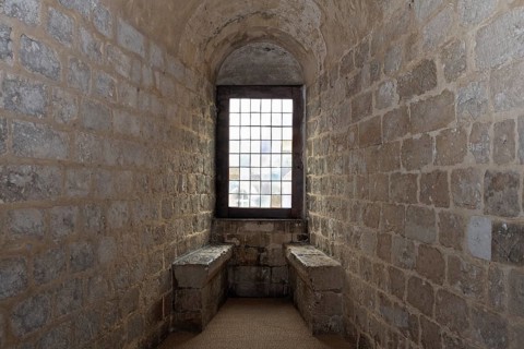 Cell in the medieval castle tower Tour Jeanne d'Arc