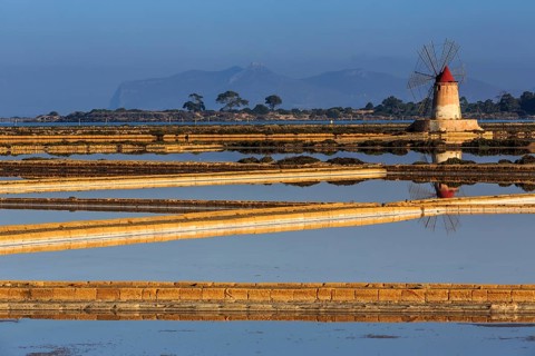 The old saltworks in the Laguna dello Stagnone near Trapani