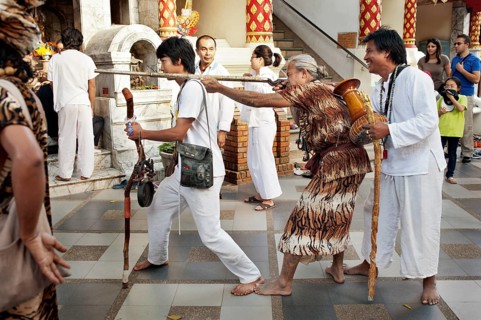 Animist hermit say healing prayers and tell fortunes at Doi Suthp Buddhist temple in Chiang Mai