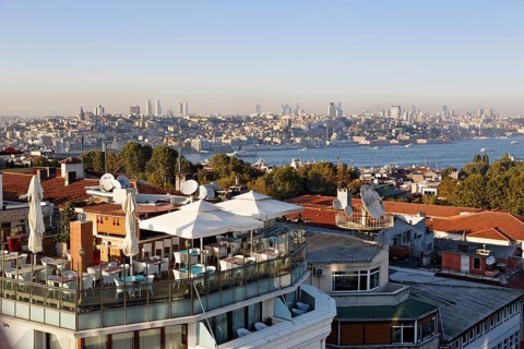 Rooftop terrace of Arden City Hotel in Old City Sultanahmet