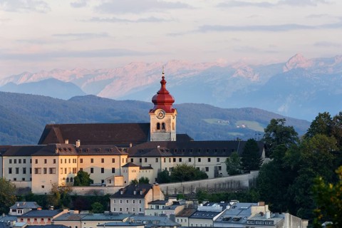 Nonnberg monastery as seen from Kapuzinerberg mountain