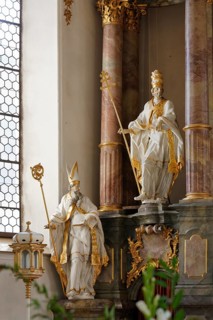 Figures of the Church Fathers Gregory and Ambrose