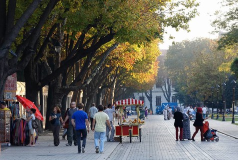 Pedestrians at the Hippodrome or At Meydani square