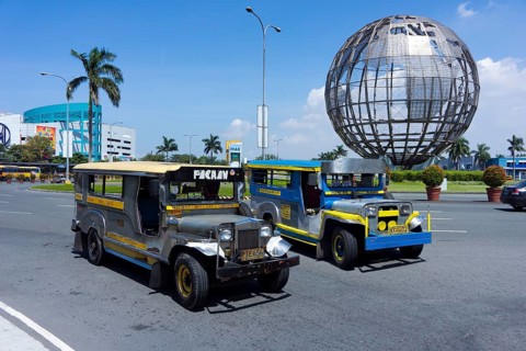 Jeepneys in front of the Mall of Asia