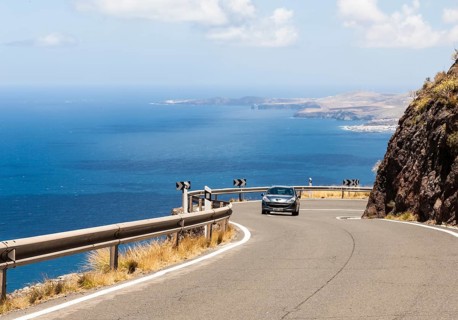 Coastal road on the cliff coast