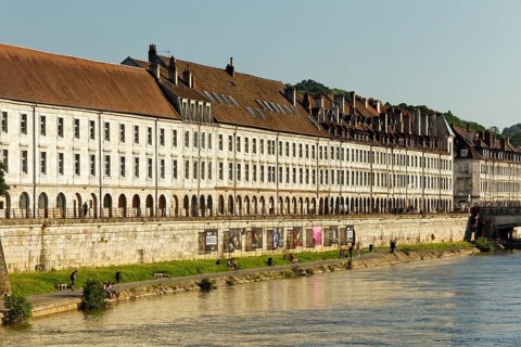 Partial view of the Vauban fortifications on a loop of the Doubs river