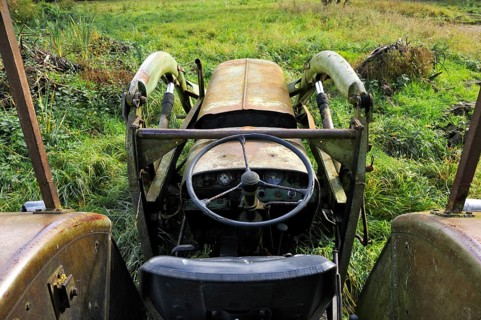 Old Fendt tractor from 1969 on a meadow