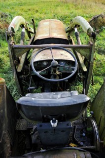 Old Fendt tractor from 1969 on a meadow