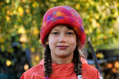 Portrait of a girl with braids