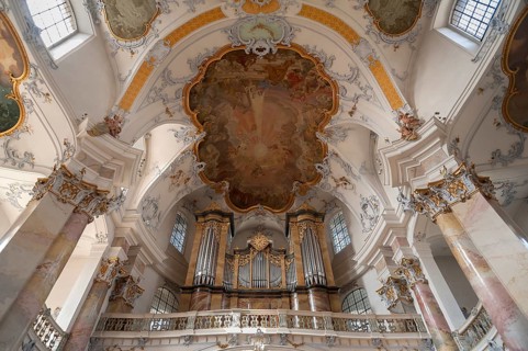 Organ loft with the Rieger organ