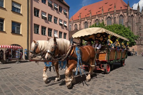 Horse carriage ride to the Nuremberg city festival