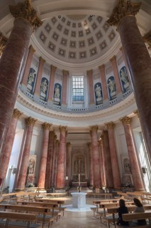 Interior with dome of the parish church of St. Elisabeth