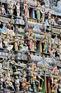 Figures at the entrance of a Hindu temple