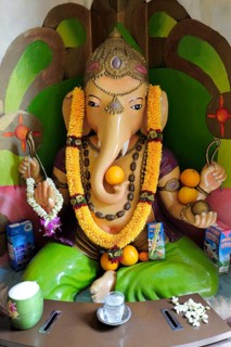 Altar with a Ganesha figure in the Sakya Muni Buddha Gaya Temple