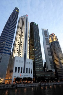 Skyscrapers along the Singapore River
