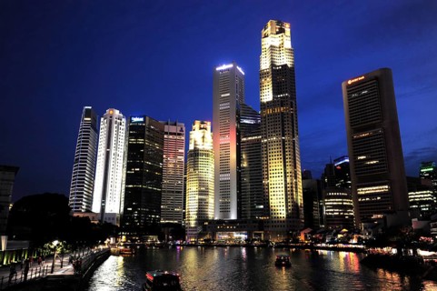 Skyscrapers at night