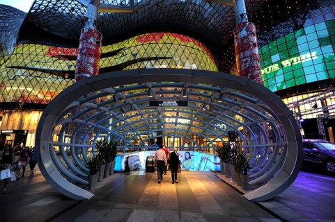 Entrance to the MRT train in front of the Ion Orchard shopping centre