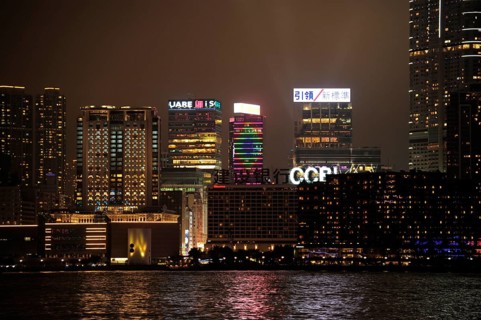 Skyline of Tsim Sha Tsui at night