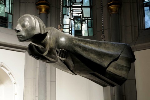 Angel sculpture by Ernst Barlach with features of the artist Kaethe Kollwitz