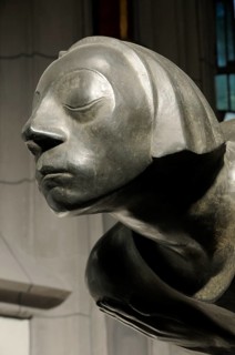 Angel sculpture by Ernst Barlach with features of the artist Kaethe Kollwitz