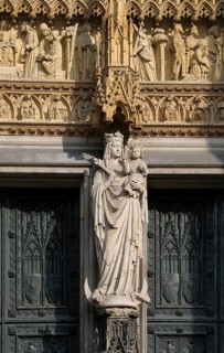 Stone sculptures on the entrance portal