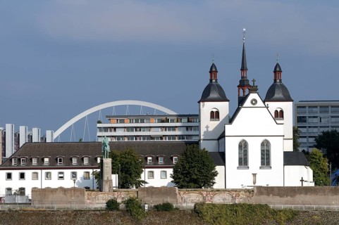 Church of Alt Sankt Heribert and the Lanxess Arena