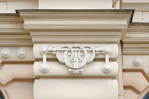 Detail view of an Art Nouveau building