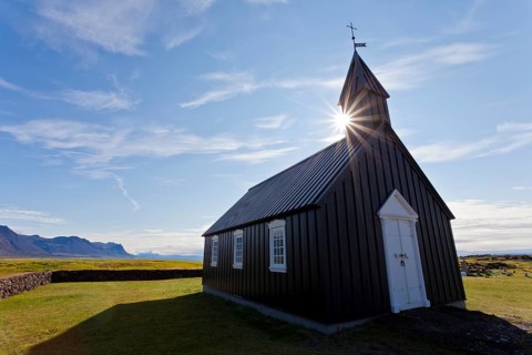 Black wooden church in Budir