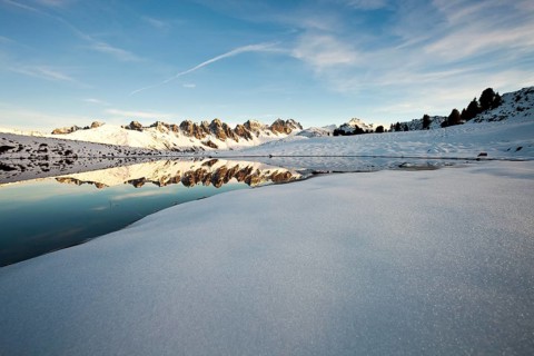 Kalkkoegel Range reflected in the water