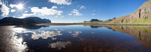 Clouds with their reflection in the water
