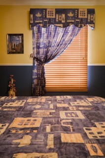 Dressed up window in a bedroom