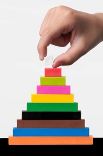 Hand stacking blocks