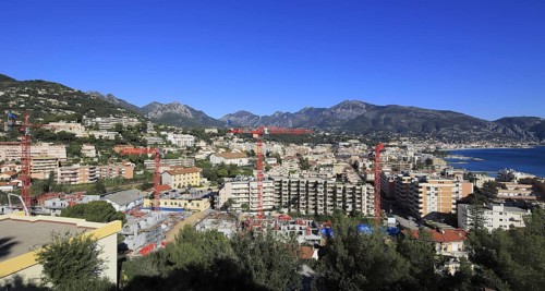 Carnolès quarter with the construction site for a new eco-district