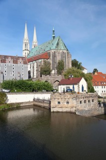 Altstadtbruecke bridge across the Neisse river between Goerlitz