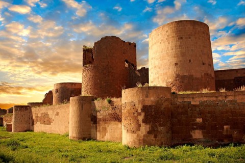 Ruins of the Armenian city walls built by King Smbat of Ani