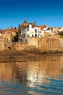 Beach and slipway of historic fishing village of Robin Hood's Bay