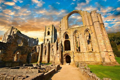 The ruins of Fountains Abbey