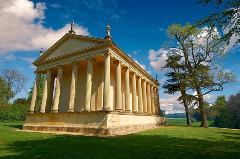 The neo-classic Temple of Concorde at the Duke of Buckingham's Stowe House